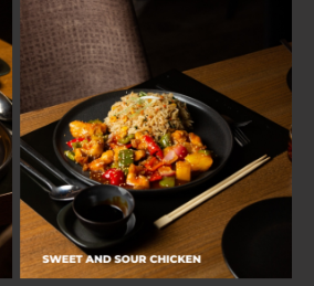 Sweet and Sour Chicken and Steamed  Rice